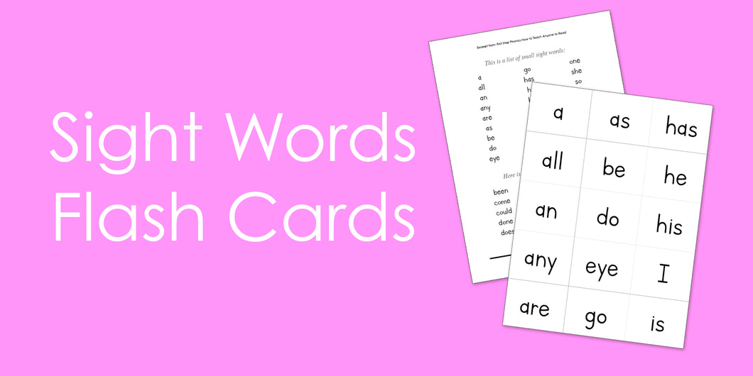 Sight Words Flash Cards