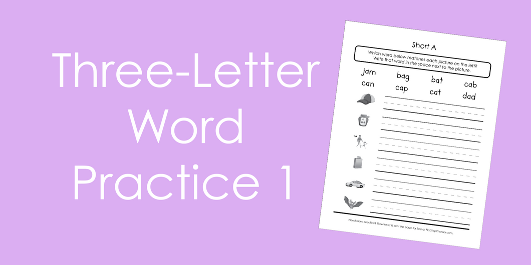 Three Letter Word Practice 1