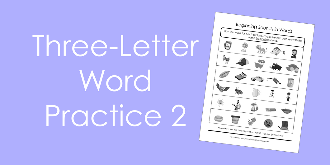 Three Letter Word Practice 2