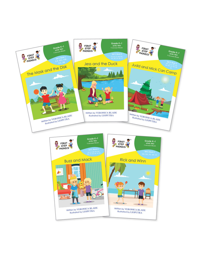 Level 2, Set 2: Two-consonant Blends at the end of words (5 books)