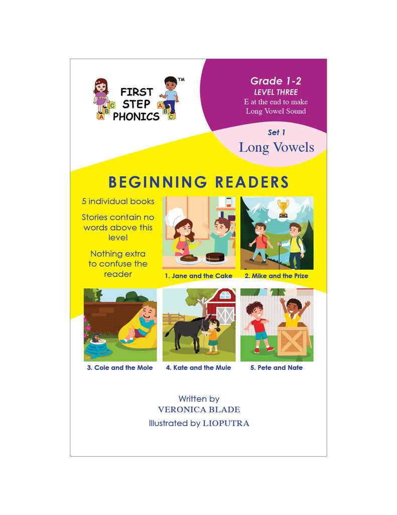 Level 3, Set 1: E at the end of words to make a long vowel sound (5 books)